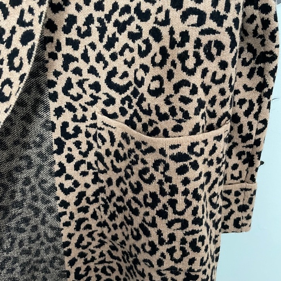 Cynthia Rowley Long Open Front Leopard Print Jacket - Women's M - Picture 10 of 15